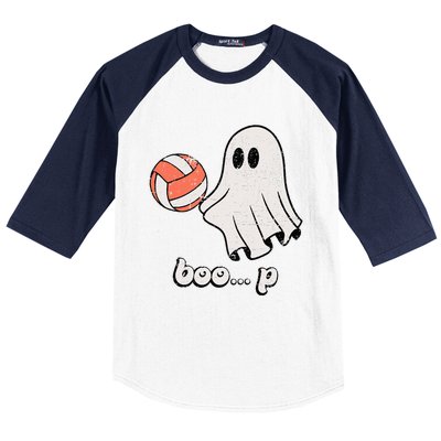 Cute Ghost Playing Volleyball Sport Player Halloween Costume Baseball Sleeve Shirt