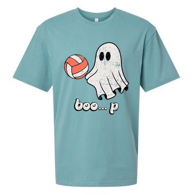 Cute Ghost Playing Volleyball Sport Player Halloween Costume Sueded Cloud Jersey T-Shirt