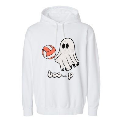 Cute Ghost Playing Volleyball Sport Player Halloween Costume Garment-Dyed Fleece Hoodie