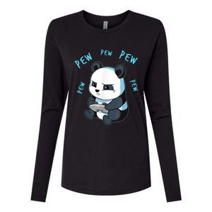 Cute Gaming Panda Pew Video Game Computer Player Womens Cotton Relaxed Long Sleeve T-Shirt