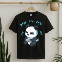 Cute Gaming Panda Pew Video Game Computer Player T-Shirt