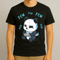 Cute Gaming Panda Pew Video Game Computer Player T-Shirt