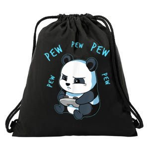 Cute Gaming Panda Pew Video Game Computer Player Drawstring Bag