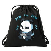 Cute Gaming Panda Pew Video Game Computer Player Drawstring Bag