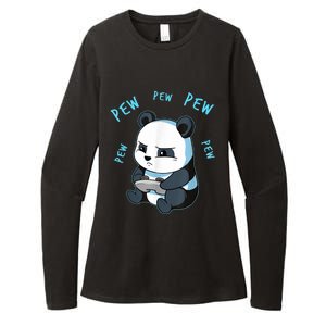 Cute Gaming Panda Pew Video Game Computer Player Womens CVC Long Sleeve Shirt