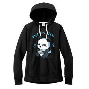 Cute Gaming Panda Pew Video Game Computer Player Women's Fleece Hoodie