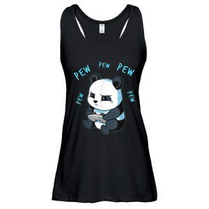 Cute Gaming Panda Pew Video Game Computer Player Ladies Essential Flowy Tank