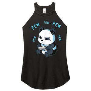 Cute Gaming Panda Pew Video Game Computer Player Women's Perfect Tri Rocker Tank