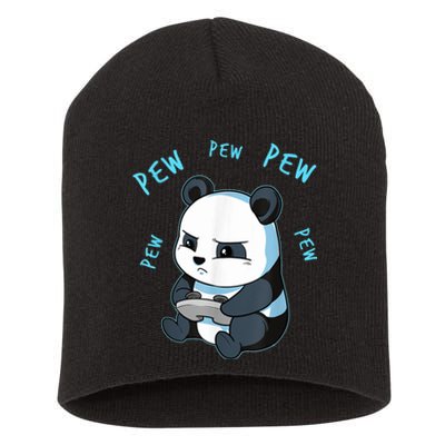 Cute Gaming Panda Pew Video Game Computer Player Short Acrylic Beanie