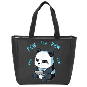 Cute Gaming Panda Pew Video Game Computer Player Zip Tote Bag