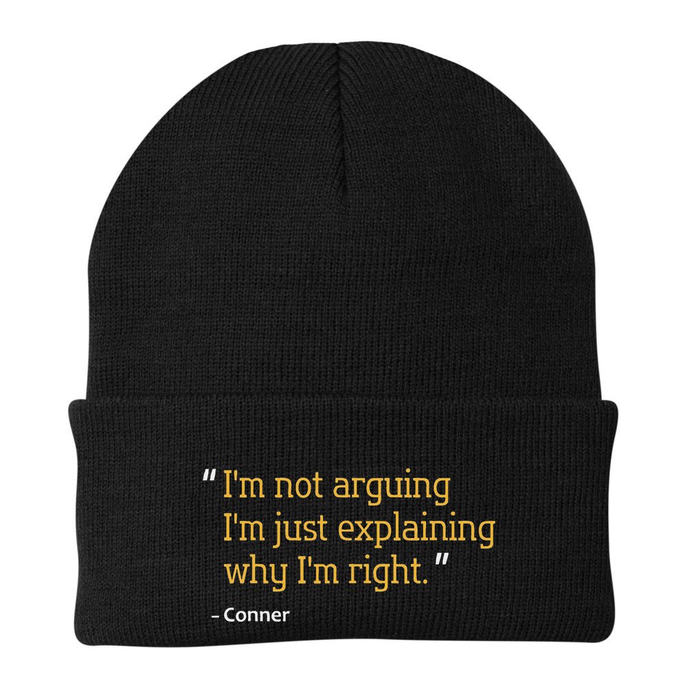 Conner Gift Quote Funny Birthday Personalized Name Idea Beanie