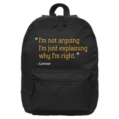 Conner Gift Quote Funny Birthday Personalized Name Idea 16 in Basic Backpack