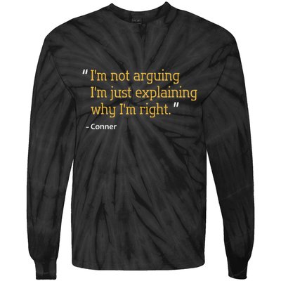 Conner Gift Quote Funny Birthday Personalized Name Idea Tie-Dye Long Sleeve Shirt