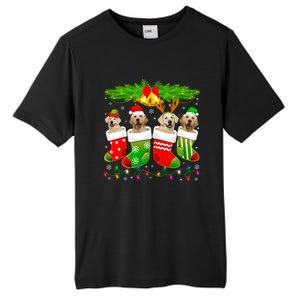 Cute Golden Retriever Dog In Sock Christmas Santa Xmas Dog Gift Tall Fusion ChromaSoft Performance T-Shirt