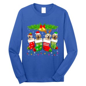 Cute Golden Retriever Dog In Sock Christmas Santa Xmas Dog Gift Long Sleeve Shirt