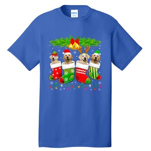 Cute Golden Retriever Dog In Sock Christmas Santa Xmas Dog Gift Tall T-Shirt