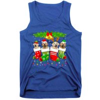 Cute Golden Retriever Dog In Sock Christmas Santa Xmas Dog Gift Tank Top