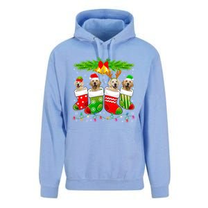 Cute Golden Retriever Dog In Sock Christmas Santa Xmas Dog Gift Unisex Surf Hoodie