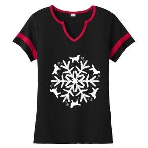 Christmas Golden Retriever Gift Snowflake Golden Retriever Gift Ladies Halftime Notch Neck Tee