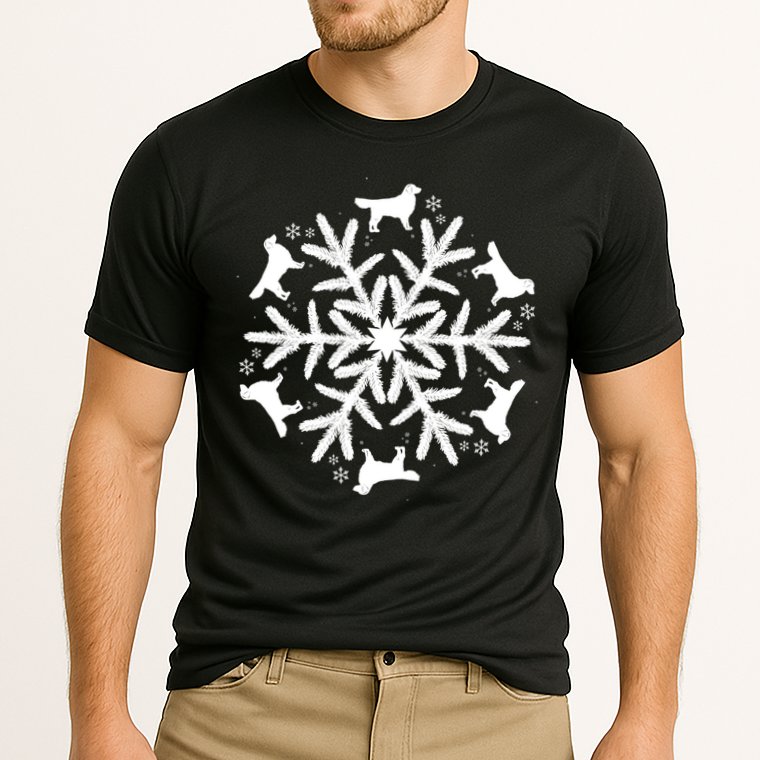 Christmas Golden Retriever Gift Snowflake Golden Retriever Gift Cooling Performance Crew T-Shirt
