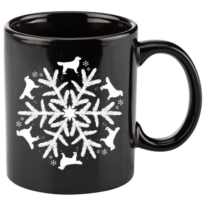 Christmas Golden Retriever Gift Snowflake Golden Retriever Gift 11oz C Handle Ceramic Mug