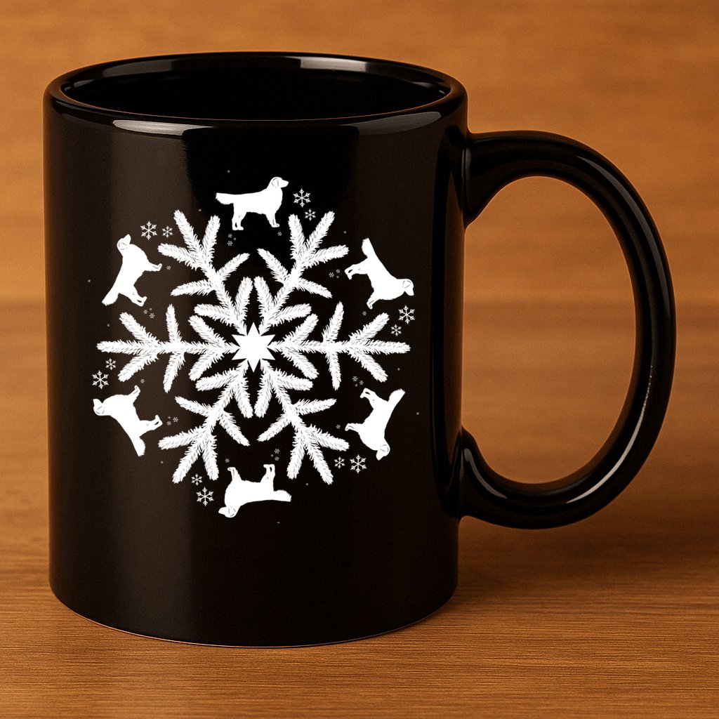 Christmas Golden Retriever Gift Snowflake Golden Retriever Gift 11oz C Handle Ceramic Mug