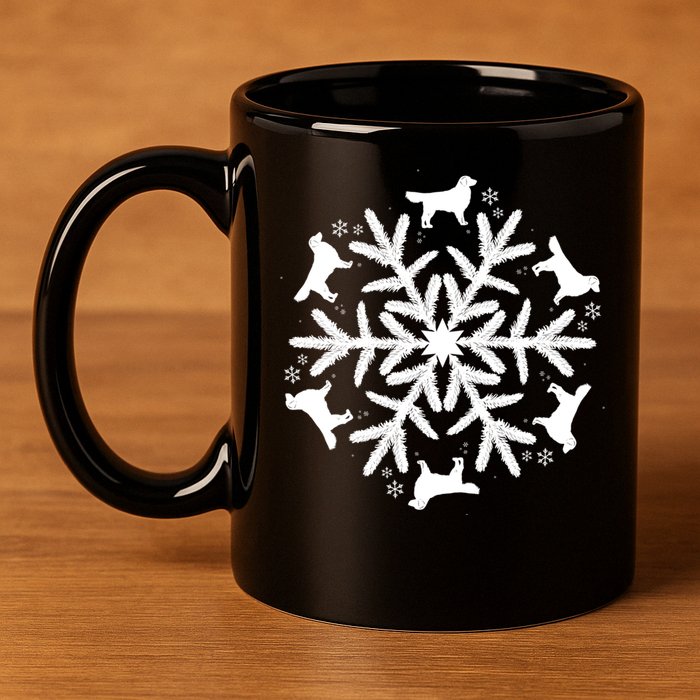 Christmas Golden Retriever Gift Snowflake Golden Retriever Gift 11oz C Handle Ceramic Mug