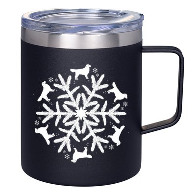 Christmas Golden Retriever Gift Snowflake Golden Retriever Gift 12oz Stainless Steel Coffee Mug