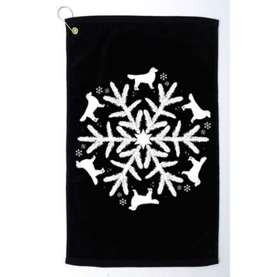 Christmas Golden Retriever Gift Snowflake Golden Retriever Gift Platinum Collection Golf Towel