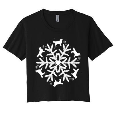 Christmas Golden Retriever Gift Snowflake Golden Retriever Gift Crop Top