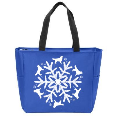 Christmas Golden Retriever Gift Snowflake Golden Retriever Gift Zip Tote Bag