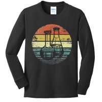 Chemist Gift Retro Sunset Laboratory Flask Chemistry Science Kids Long Sleeve Shirt