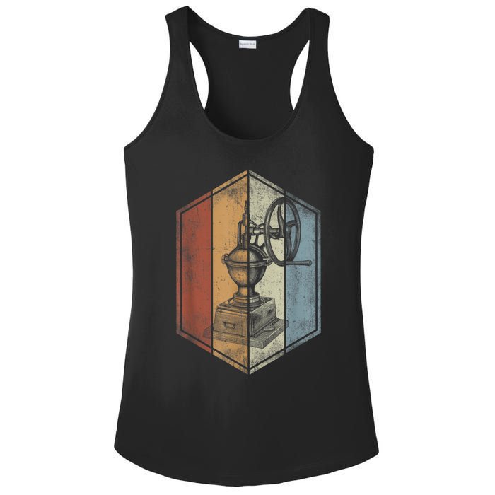 Coffee Grinder Retro Vintage Style Coffee Lover Ladies PosiCharge Competitor Racerback Tank