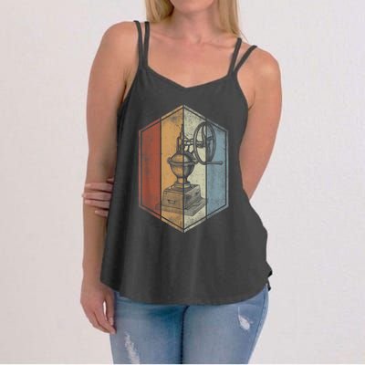 Coffee Grinder Retro Vintage Style Coffee Lover Women's Strappy Tank