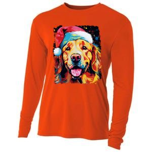 Christmas Golden Retriever Gift Cooling Performance Long Sleeve Crew