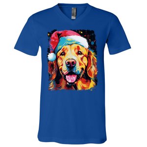 Christmas Golden Retriever Gift V-Neck T-Shirt