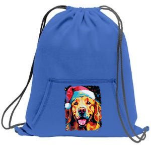 Christmas Golden Retriever Gift Sweatshirt Cinch Pack Bag