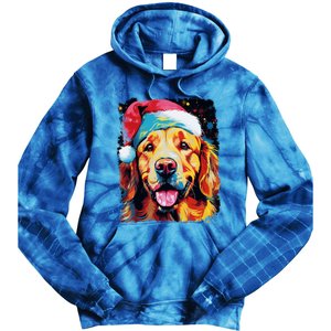 Christmas Golden Retriever Gift Tie Dye Hoodie