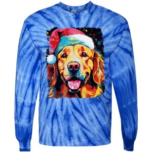 Christmas Golden Retriever Gift Tie-Dye Long Sleeve Shirt