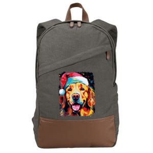 Christmas Golden Retriever Gift Cotton Canvas Backpack