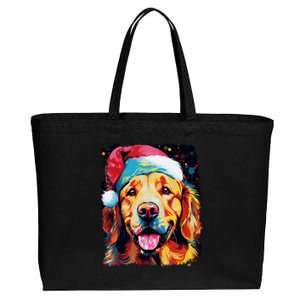 Christmas Golden Retriever Gift Cotton Canvas Jumbo Tote