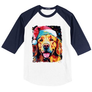 Christmas Golden Retriever Gift Baseball Sleeve Shirt