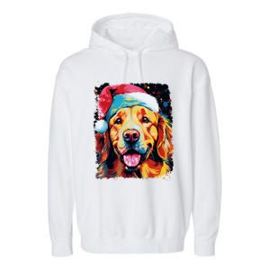 Christmas Golden Retriever Gift Garment-Dyed Fleece Hoodie