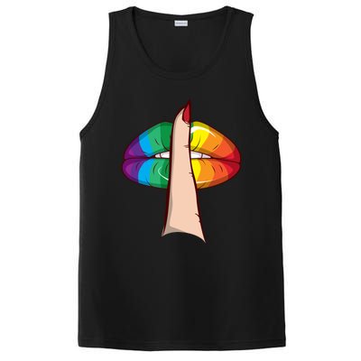 Cute Glam Rainbow Lips Lgbtq Day Of Silence Gift PosiCharge Competitor Tank