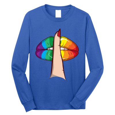 Cute Glam Rainbow Lips Lgbtq Day Of Silence Gift Long Sleeve Shirt