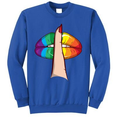 Cute Glam Rainbow Lips Lgbtq Day Of Silence Gift Sweatshirt