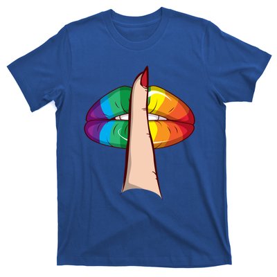 Cute Glam Rainbow Lips Lgbtq Day Of Silence Gift T-Shirt