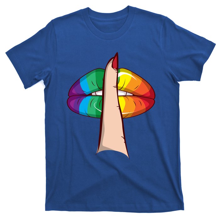 Cute Glam Rainbow Lips Lgbtq Day Of Silence Gift T-Shirt