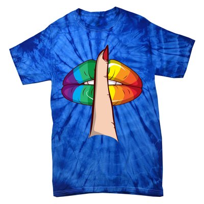 Cute Glam Rainbow Lips Lgbtq Day Of Silence Gift Tie-Dye T-Shirt