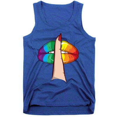 Cute Glam Rainbow Lips Lgbtq Day Of Silence Gift Tank Top